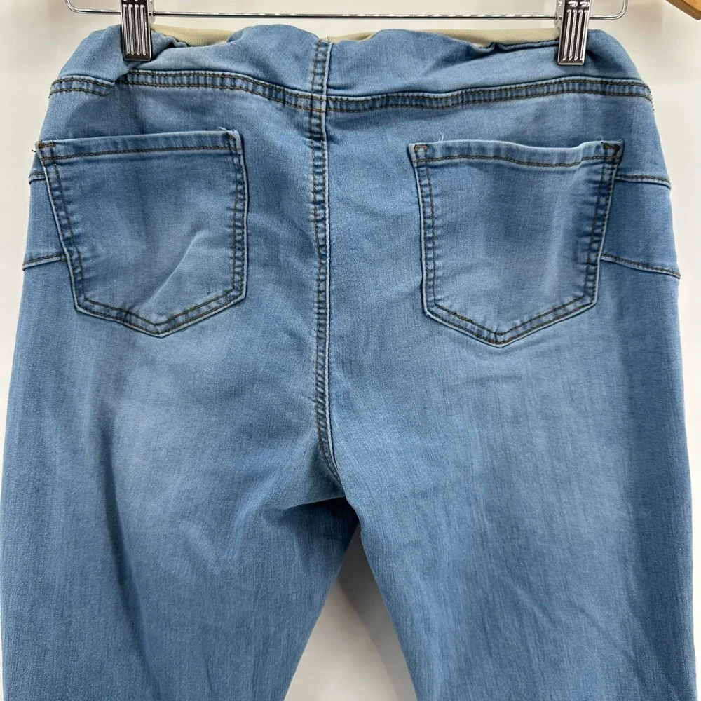 Haute Mama Maternity Jeans Womens XL Blue Denim Ankle Cuff Stretch 5-Pocket